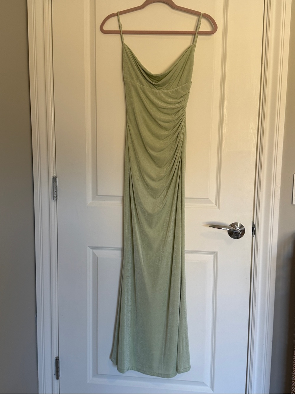 Katie May Sage Green Cowl Neck Maxi Slip Dress